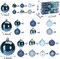 100PCS Shatterproof Blue Christmas Ornament Set - Glitter Balls for Tree Decor and Wreaths